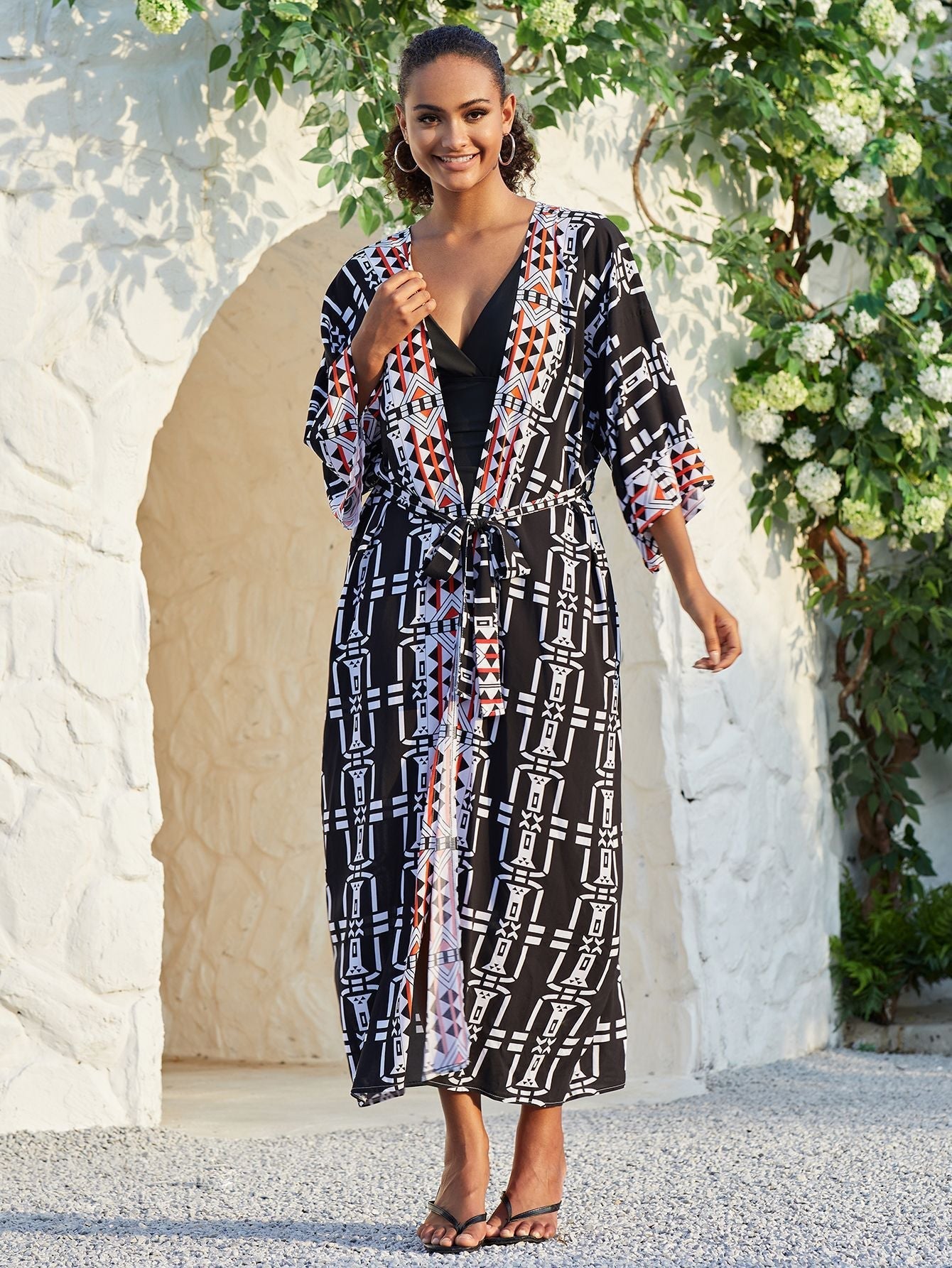 Cotton Holiday Loose Sun Protection Cardigan Long Beach Jacket Bikini Cover up Swimsuit Blouse Bella Mia