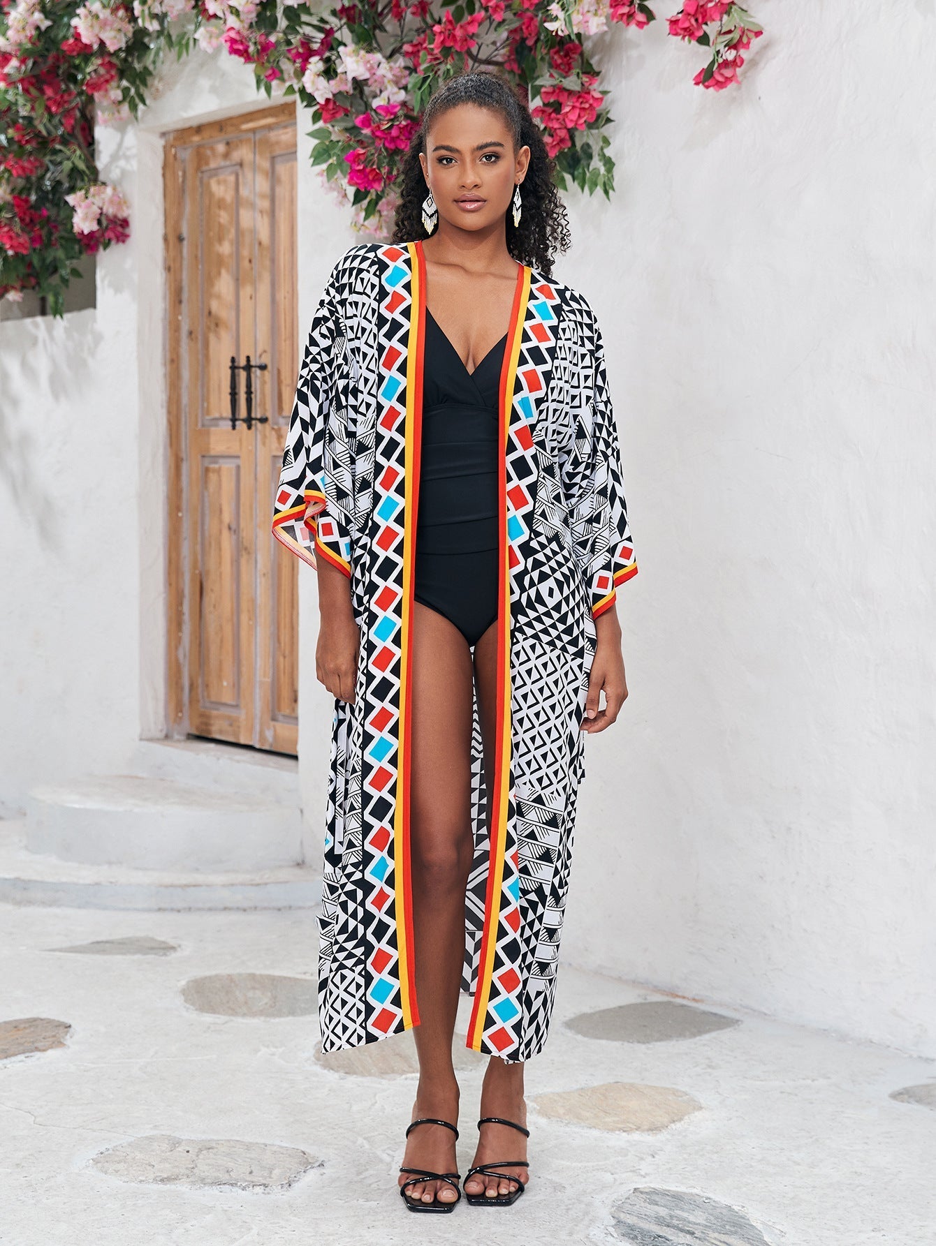 Cotton Holiday Loose Sun Protection Cardigan Long Beach Jacket Bikini Cover up Swimsuit Blouse Bella Mia