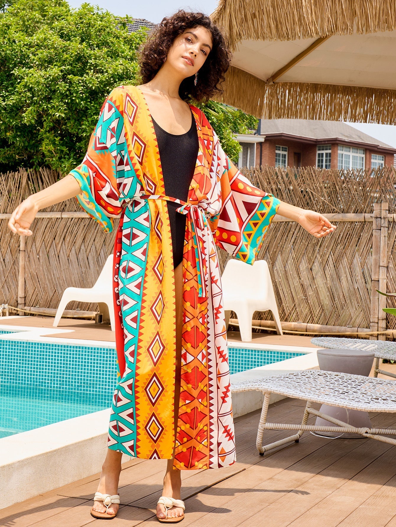 Cotton Holiday Loose Sun Protection Cardigan Long Beach Jacket Bikini Cover up Swimsuit Blouse Bella Mia