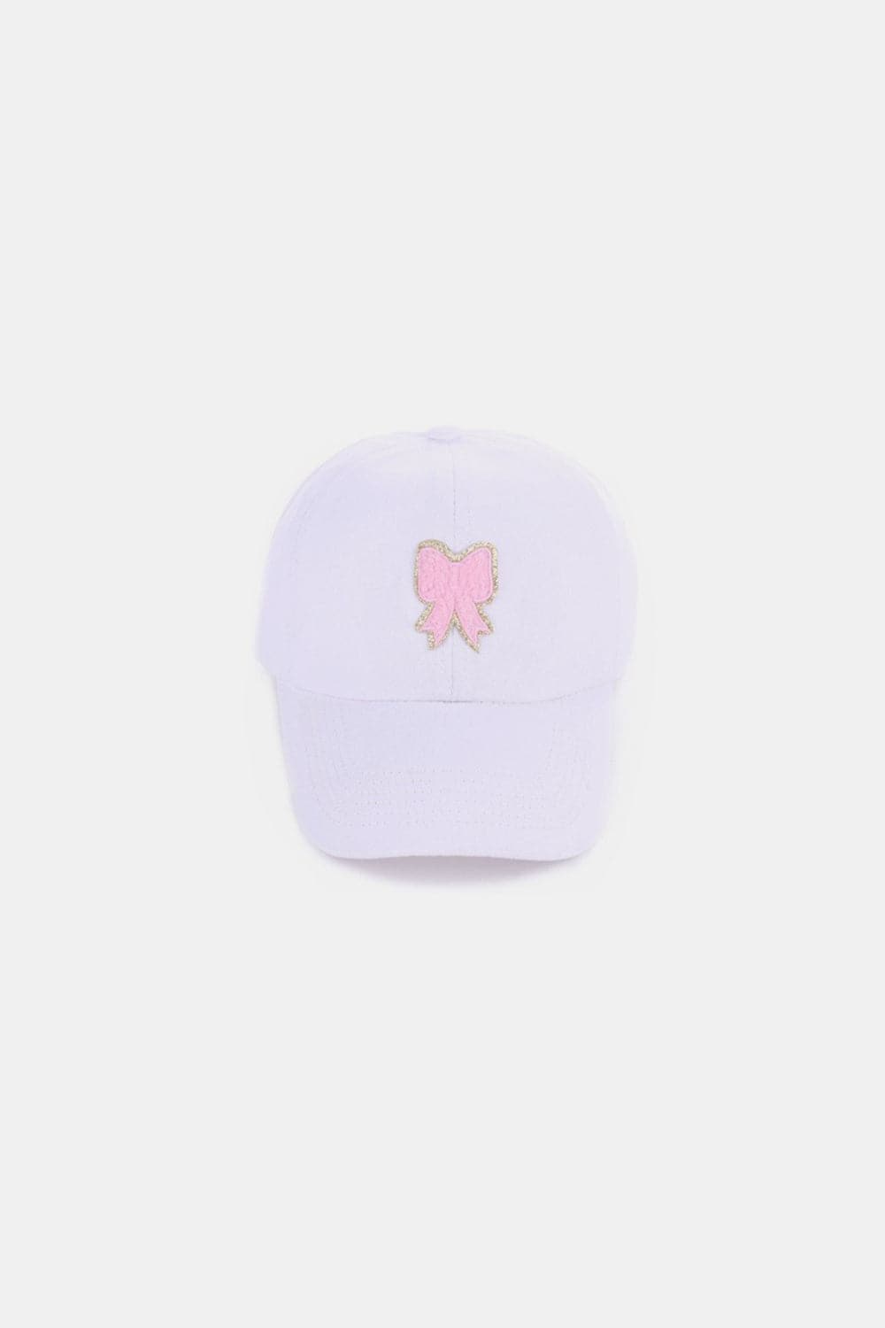 Zenana Ribbon Bow Chenille Patch Baseball Cap.