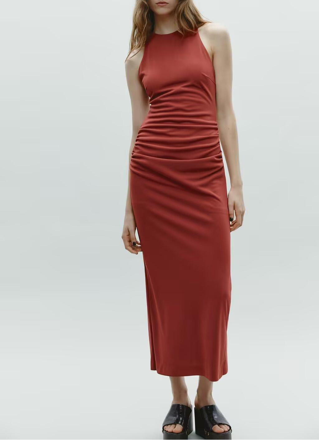 Summer Back Cross Hanging Collar Sleeveless Dress Women Bella Mia