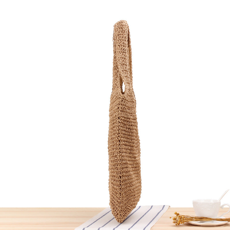 Shoulder Straw Bag Mori Hand Woven Bag Casual Large Capacity Beach Bag Bella Mia