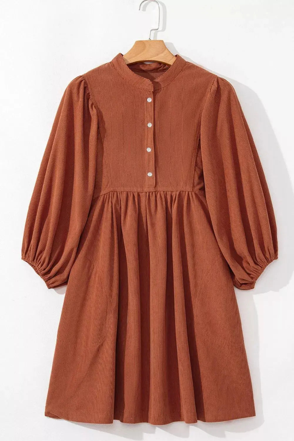 Corduroy Button-Down Babydoll Dress Simply Love