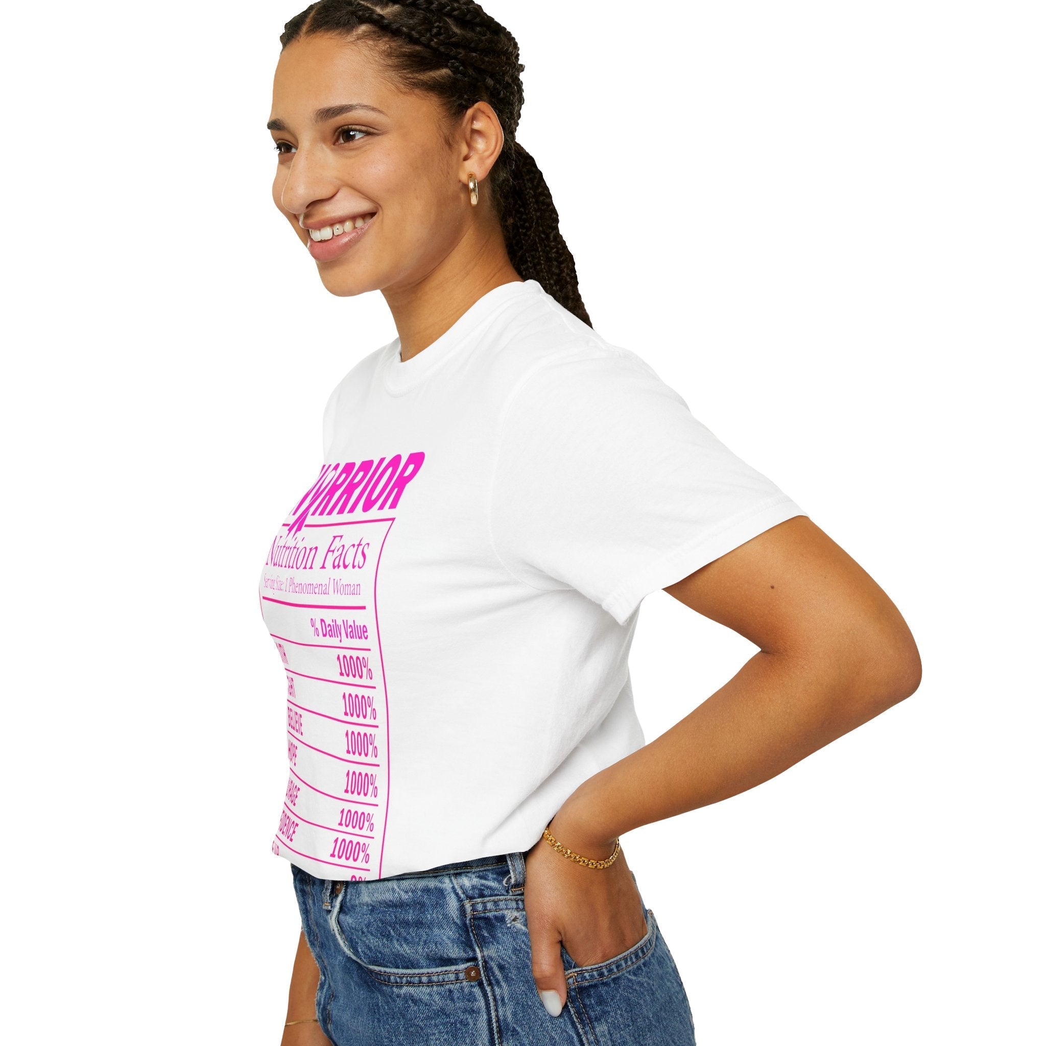 Warrior Nutrition Facts Tee Breast Cancer Awareness Faith Hope Courage Edition For Women Coco’s Tee Boutique