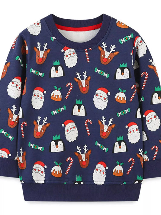Children's Christmas Print Crew Neck Sweatshirt Simply Love