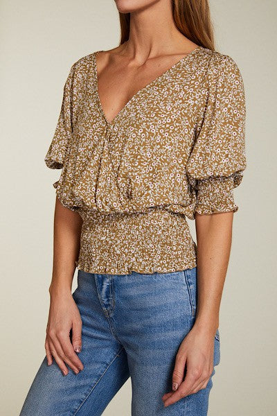 Smocked Waist Top Miss Sparkling