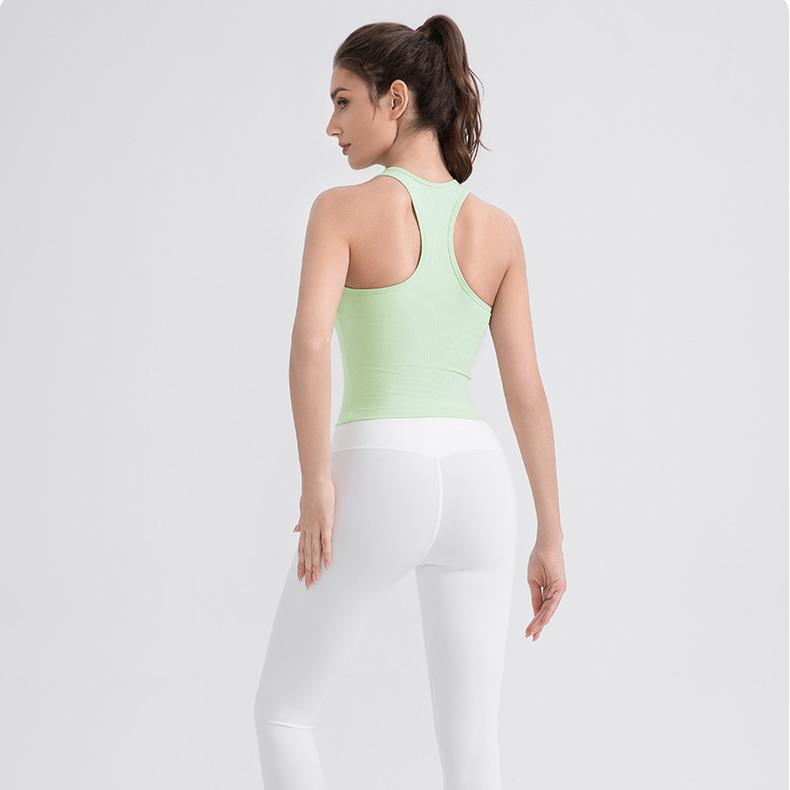 Yoga Vest Women with Chest Pad Pilates Training Top High Elastic Breathability Running Workout Bra Sports Vest Bella Mia