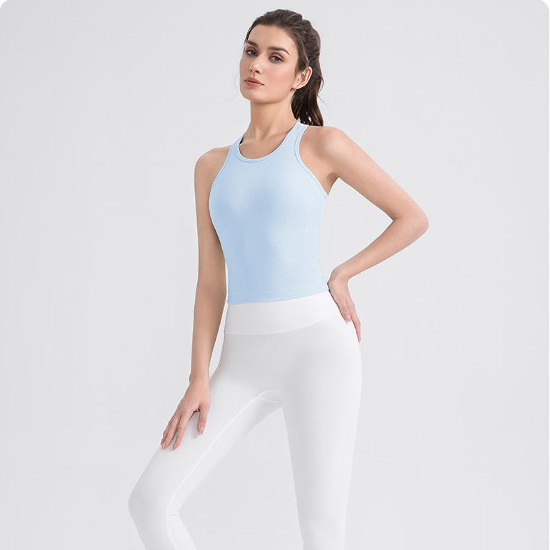 Yoga Vest Women with Chest Pad Pilates Training Top High Elastic Breathability Running Workout Bra Sports Vest Bella Mia