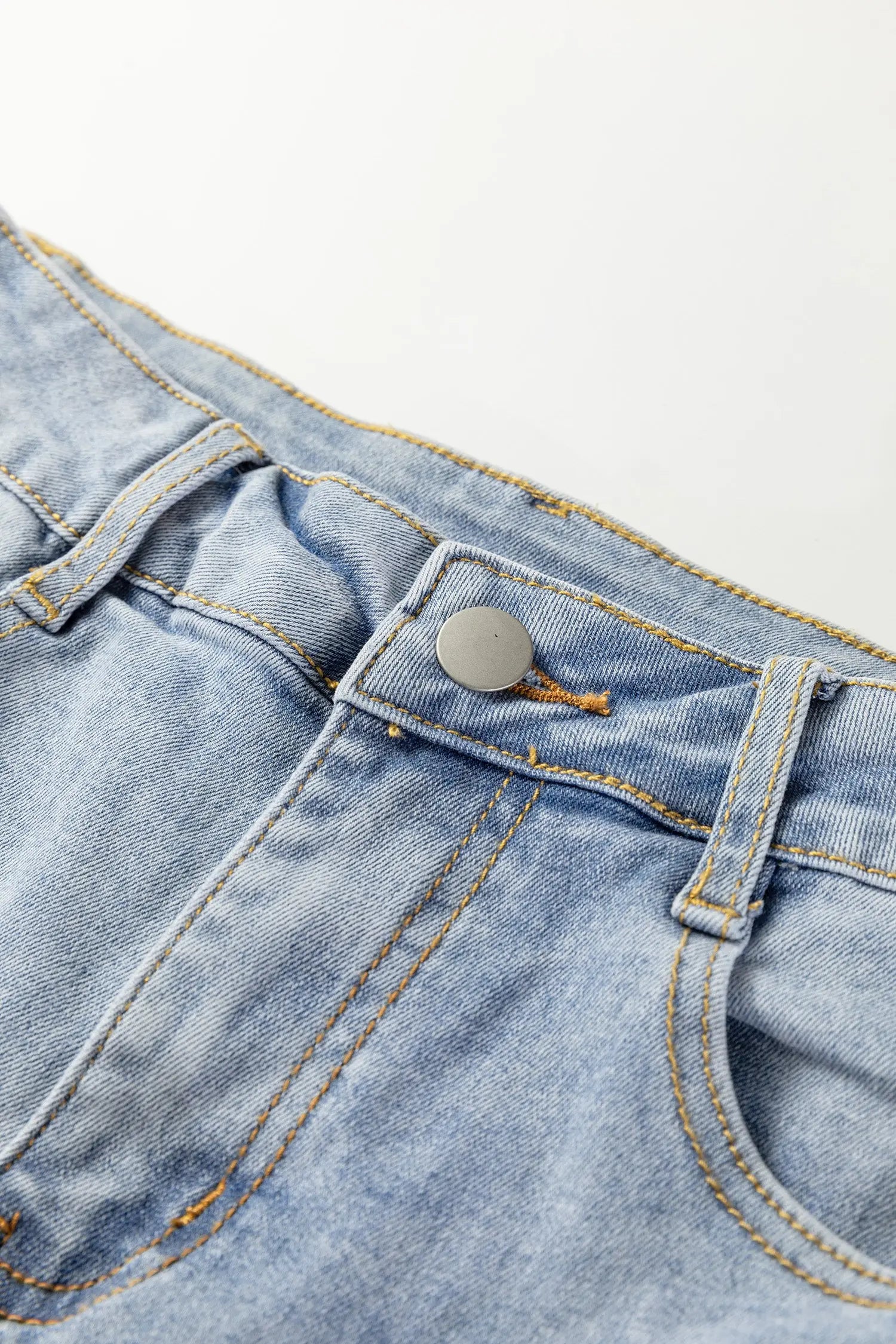 Beau Blue Mid Rise Pearl Embellished Split Wide Leg Jeans Dear-Lover Dropshipping