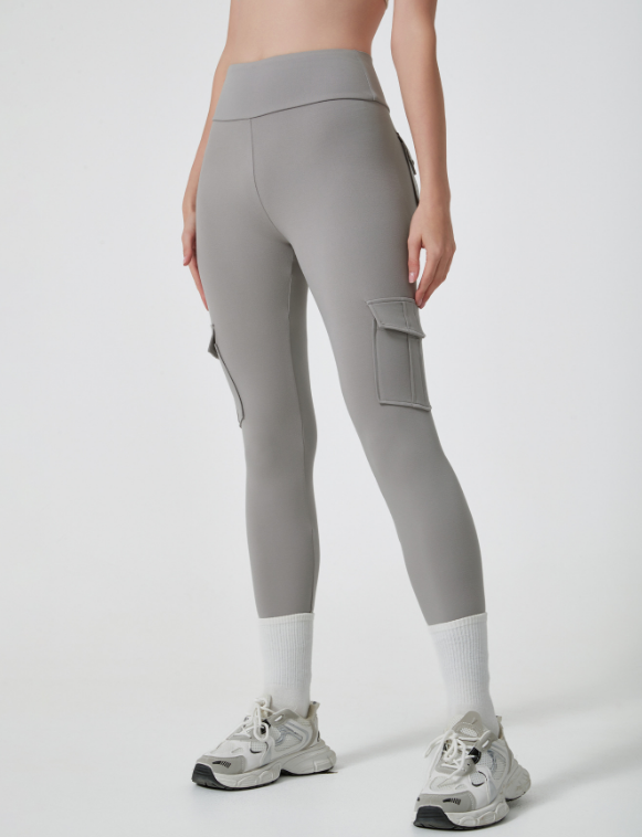 High Waist Work Clothes Pocket Yoga Pants Hip Lifting Peach Hip Quick Drying Stretch Workout Pants Bella Mia