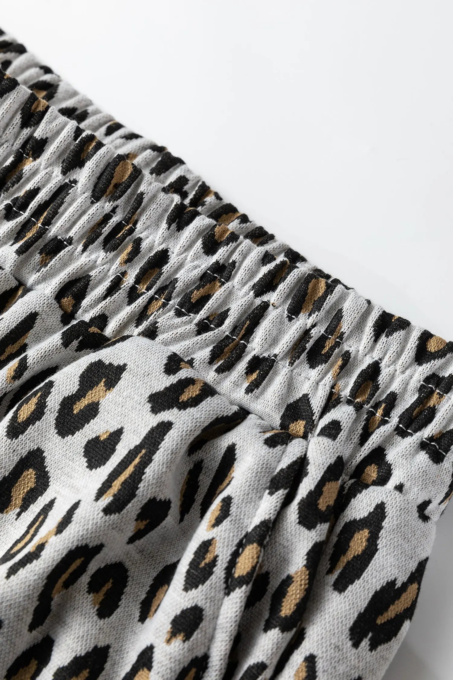 Beige Leopard Print 2pc Tee and Pants Set Casual Outfit Dear-Lover Dropshipping