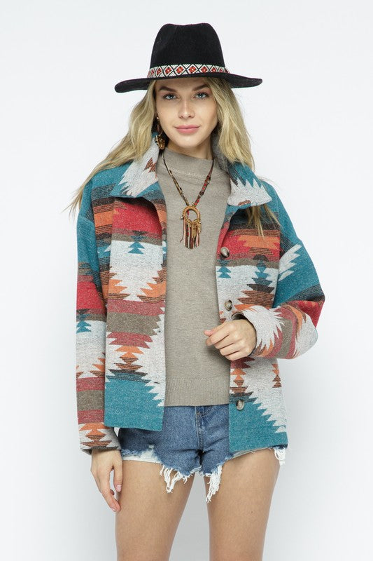 Soft aztec pattern jacket