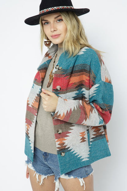 Soft aztec pattern jacket