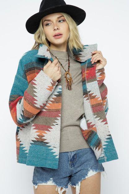 Soft aztec pattern jacket