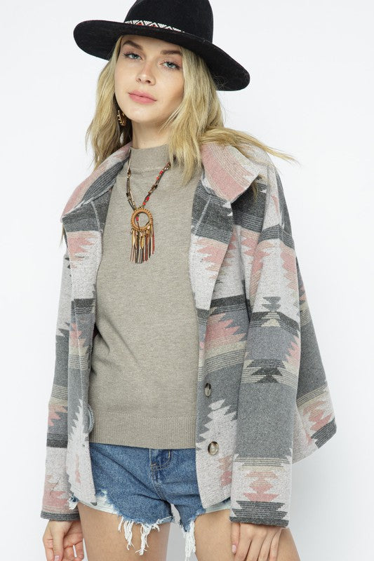 Soft aztec pattern jacket