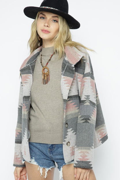 Soft aztec pattern jacket