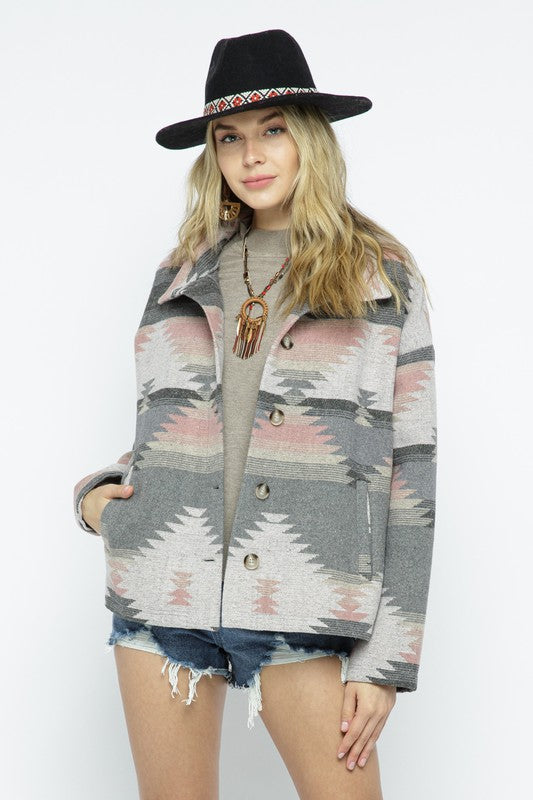 Soft aztec pattern jacket