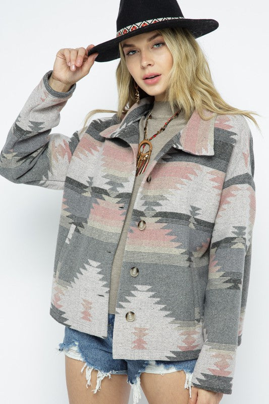 Soft aztec pattern jacket