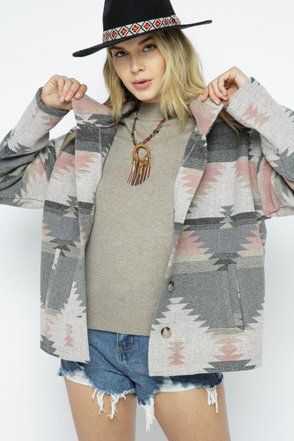 Soft aztec pattern jacket