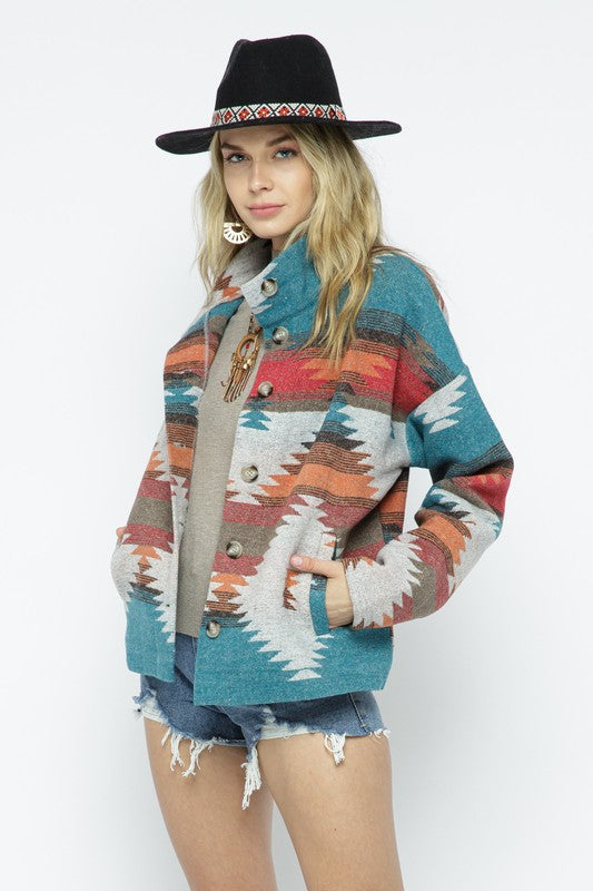 Soft aztec pattern jacket