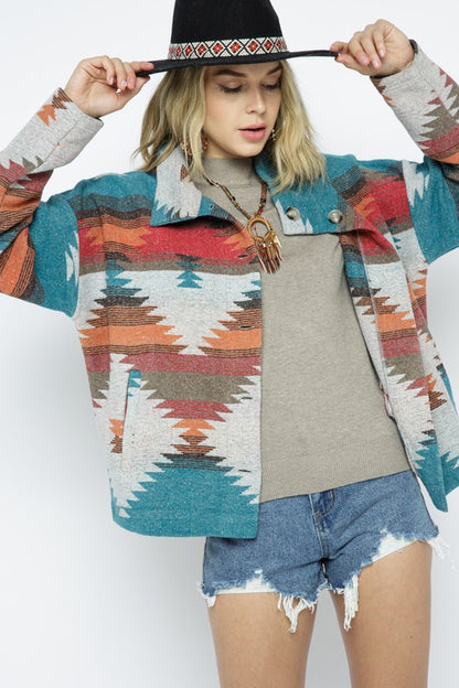 Soft aztec pattern jacket