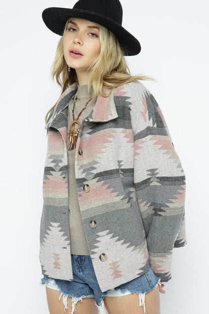 Soft aztec pattern jacket