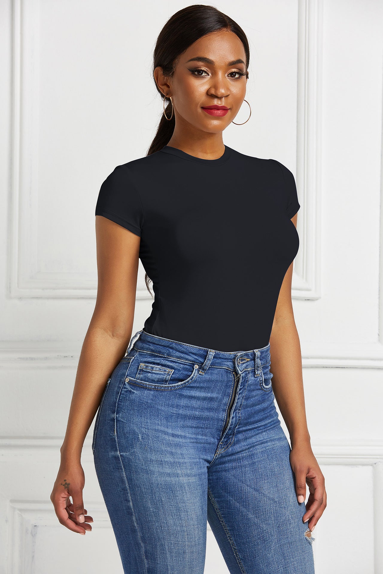 Women Clothing Sexy Solid Color Bottoming Shirt Bella Mia