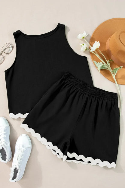 Simply Love: Ricrac Trim Tank & Shorts Set
