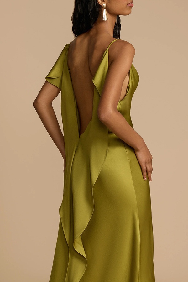 Women Clothing Summer Simple Camisole Split Dress