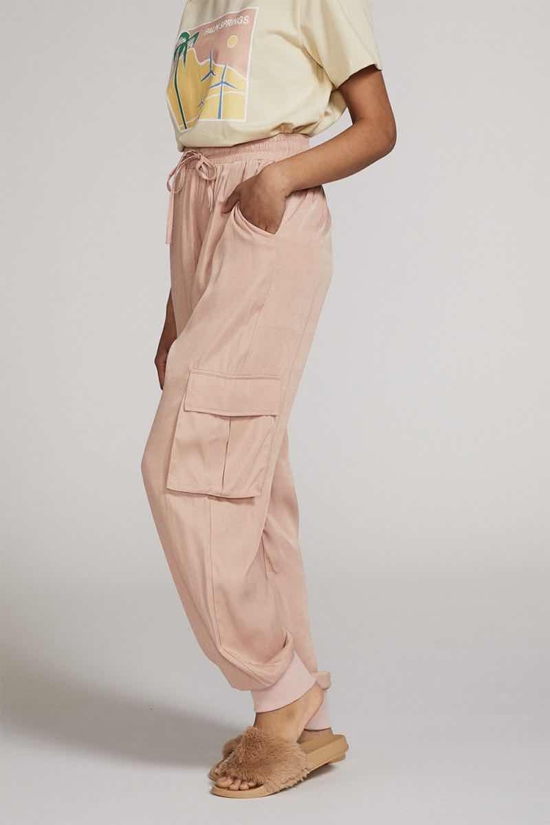 Textured satin cargo pants Miss Sparkling