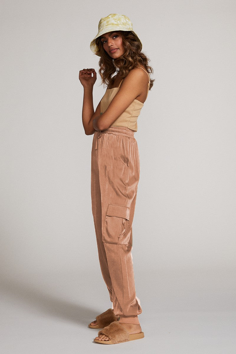 Textured satin cargo pants Miss Sparkling