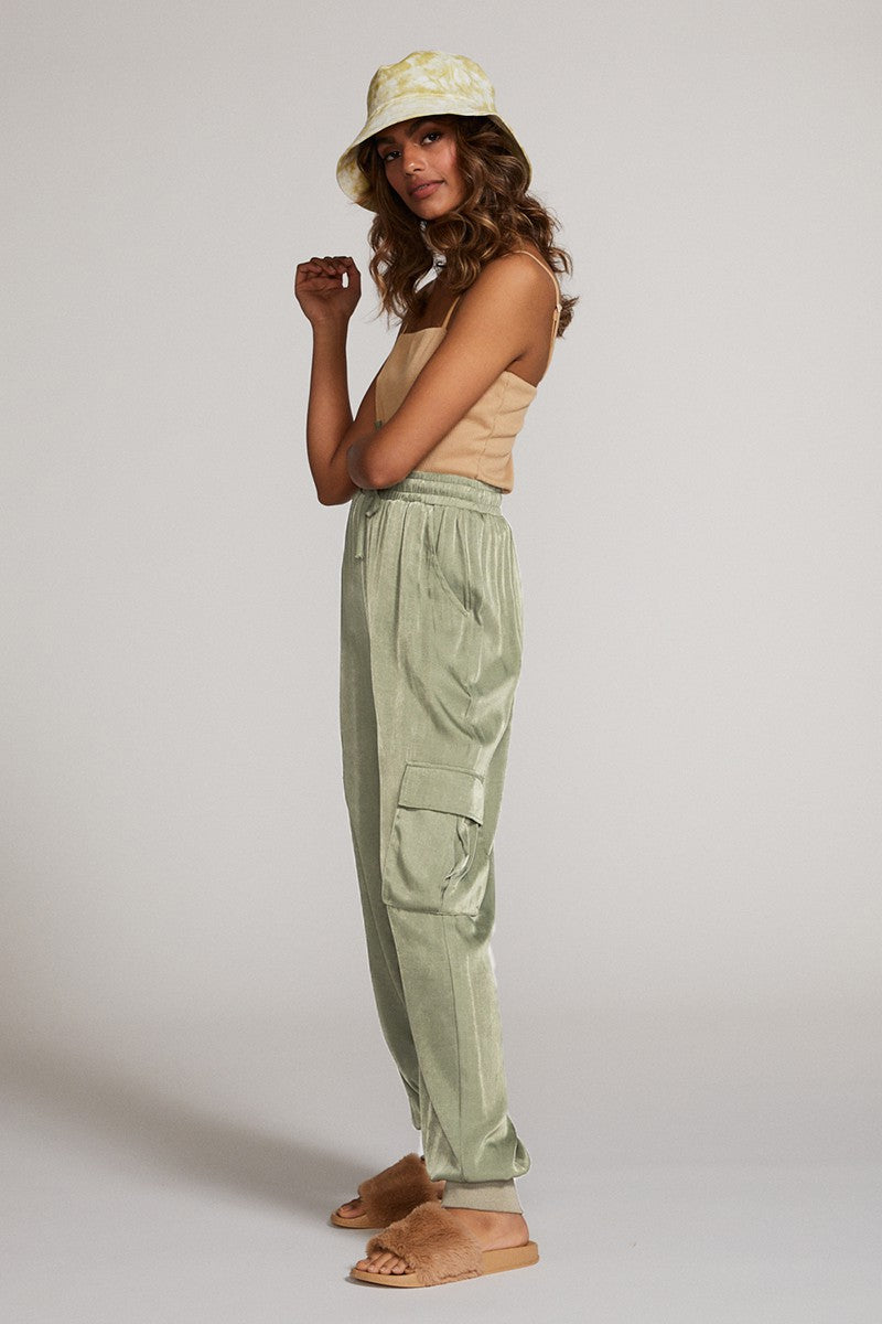 Textured satin cargo pants Miss Sparkling