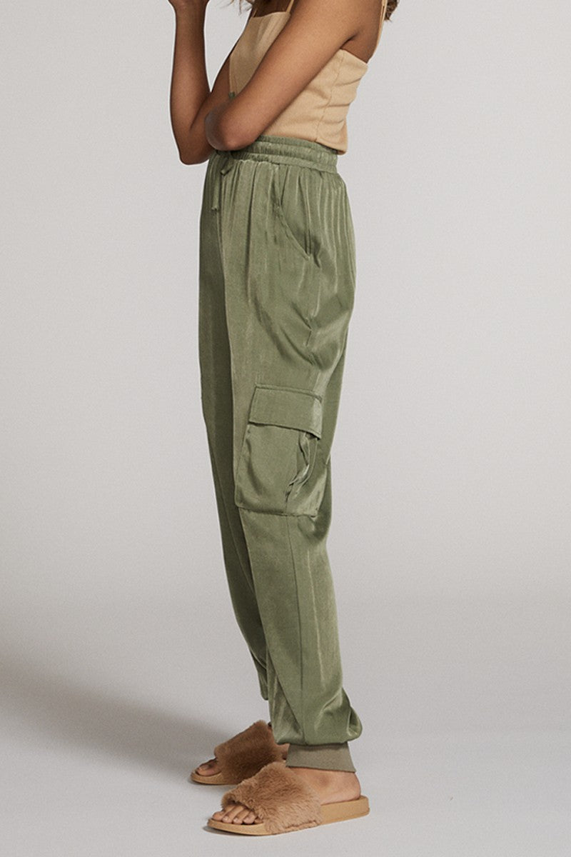 Textured satin cargo pants Miss Sparkling