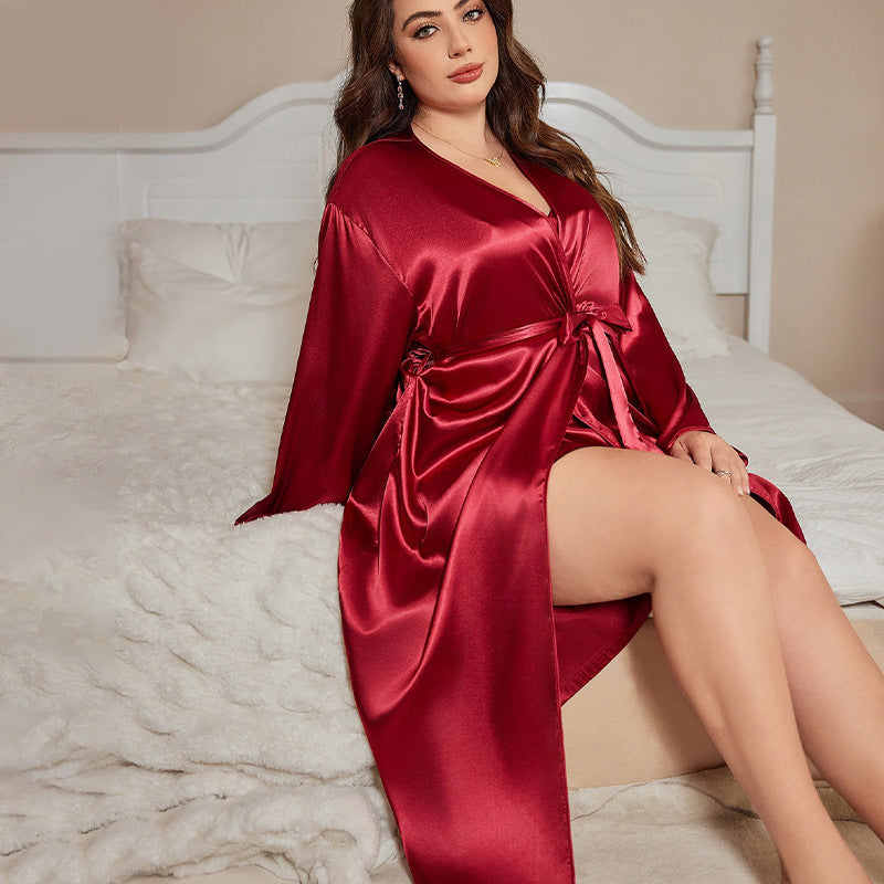 Sexy V neck Ice Silk Suspender Pajamas Silk Pajamas Spring Summer Ladies Thin Pajamas Bella Mia