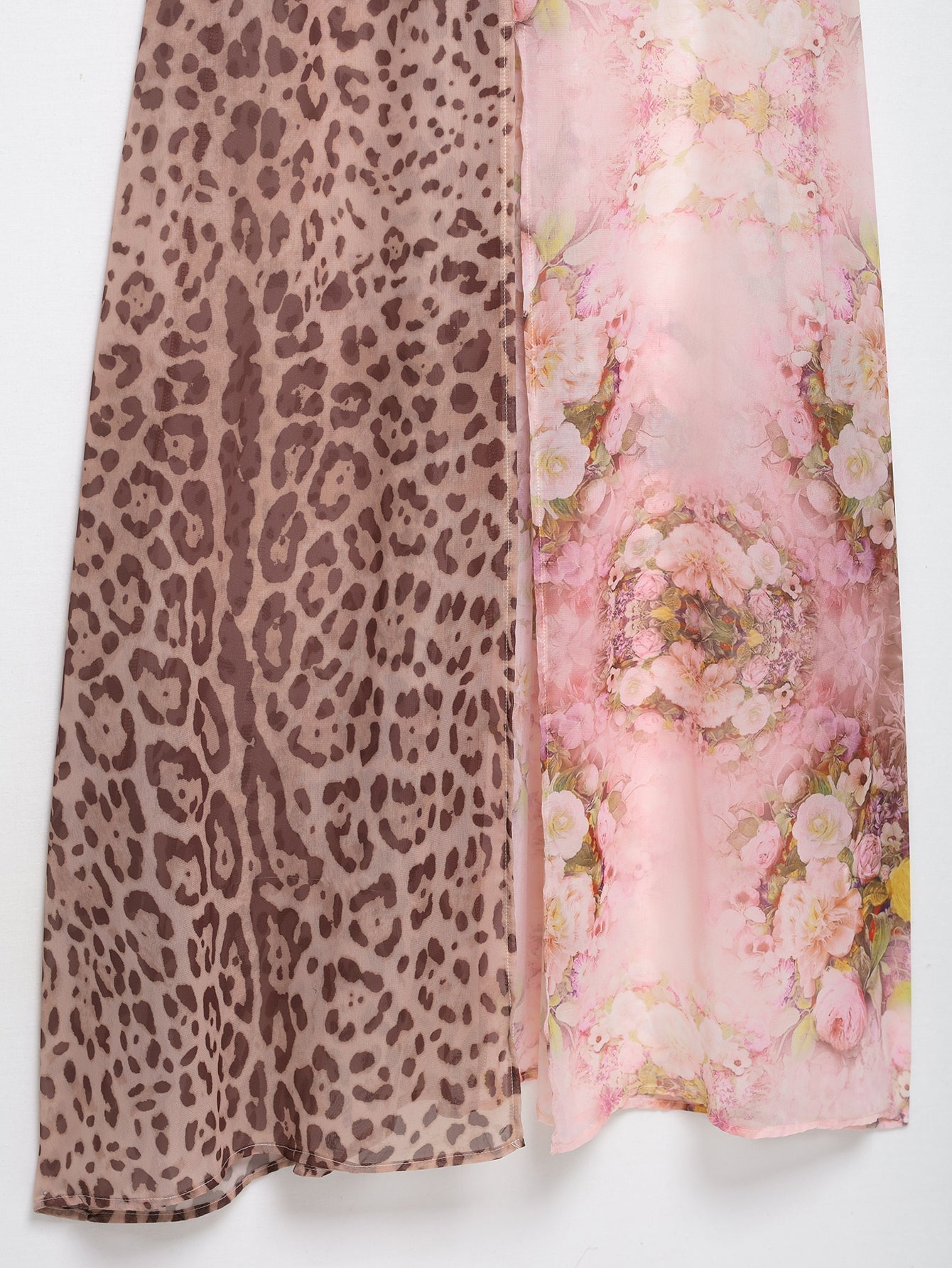 Women Clothing Color Contrast Printed Lace Slim Fit Patchwork Split Sling Dress Bella Mia