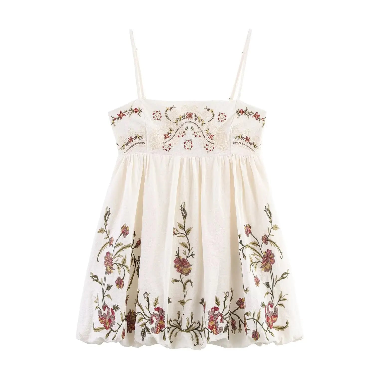 Summer Women Clothing Minority All Match Embroidered Strap Dress Bella Mia