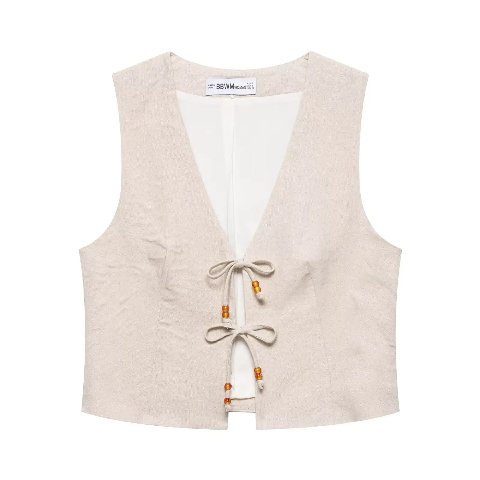 Summer Women Beaded Vest And Shorts Set Sleeveless Casual Outfit Bella Mia