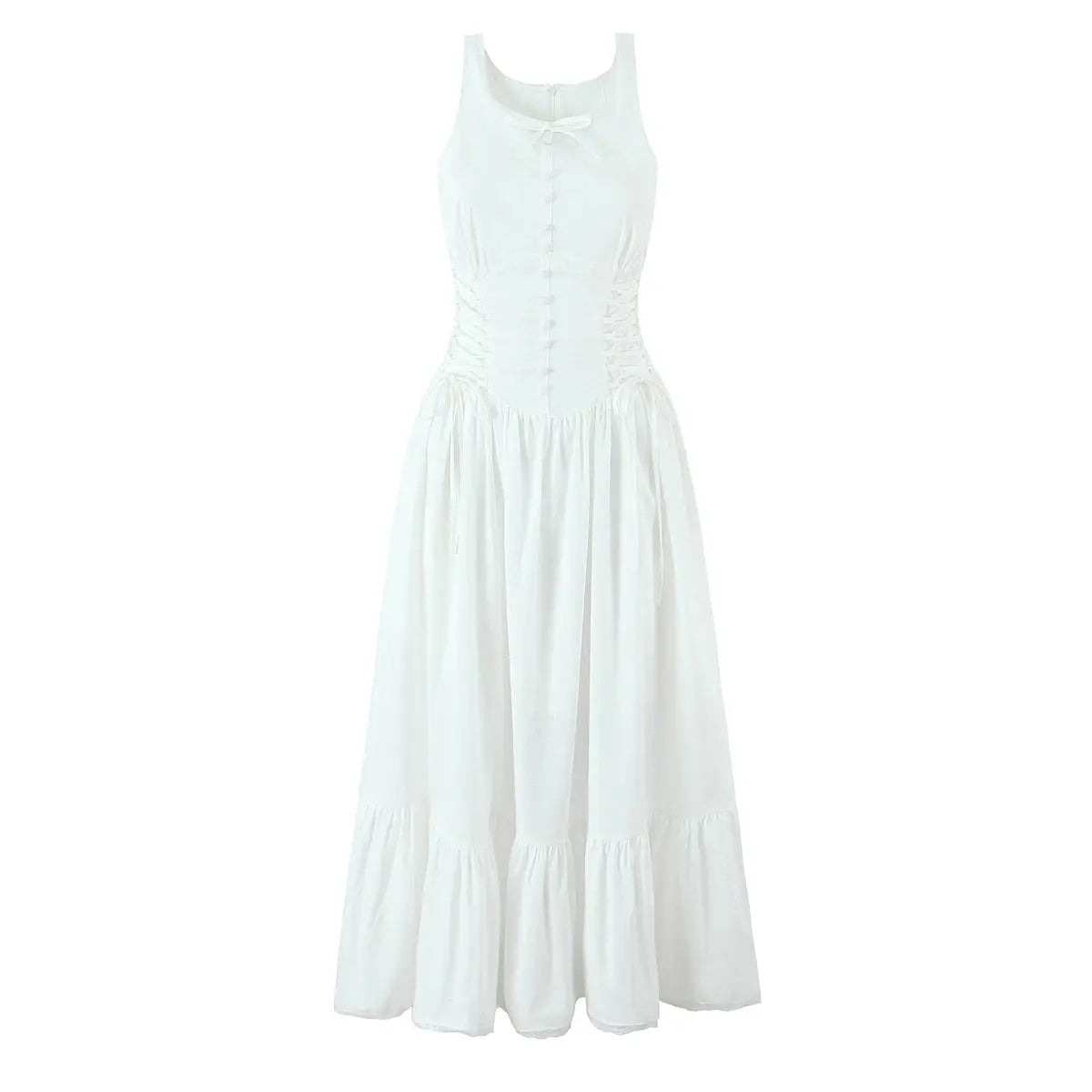 Elegant Sleeveless Dress Summer Slimming Boho Bow Mid Length Dress Bella Mia