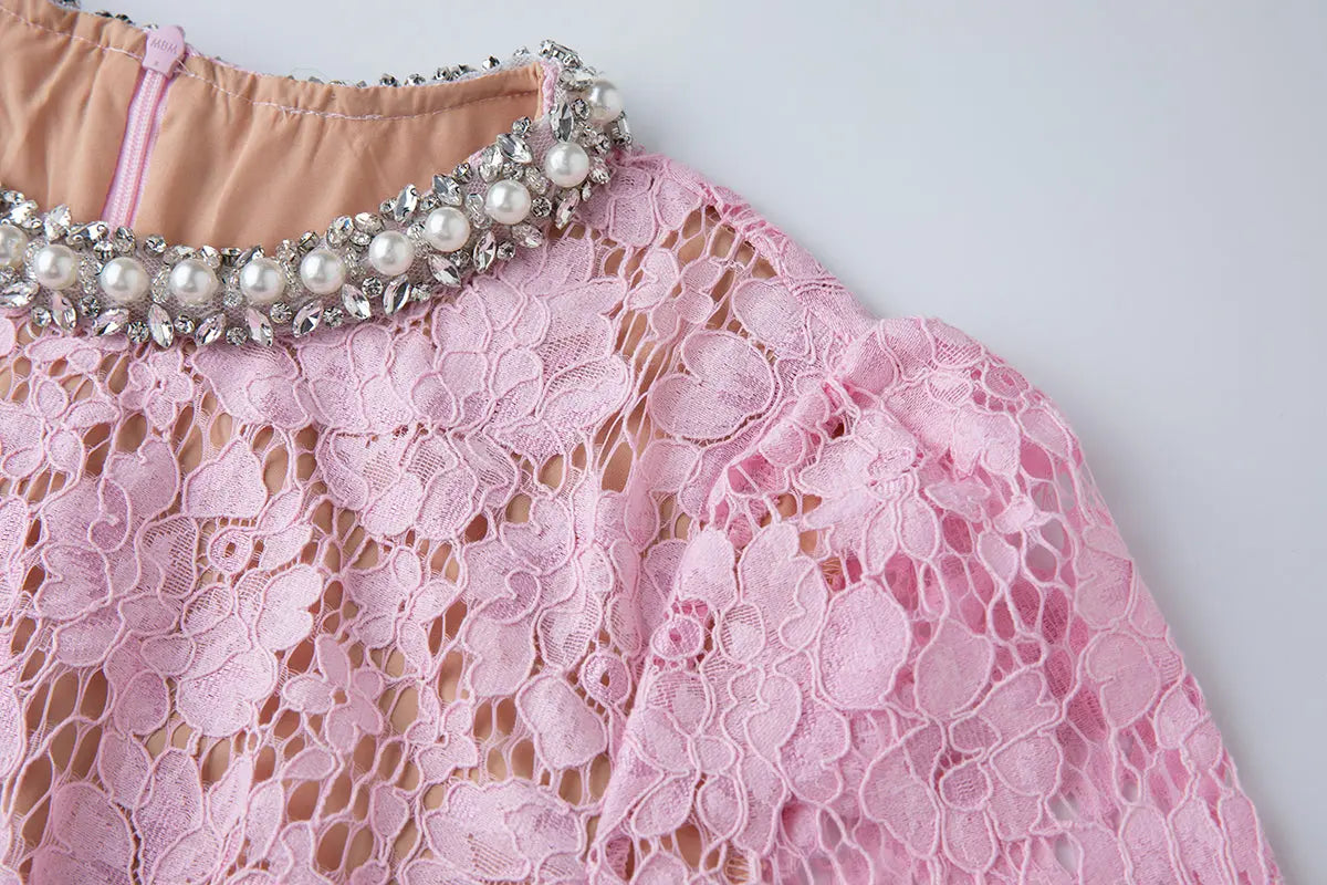 Women Spring Summer Lace Round Neck Dress Bella Mia