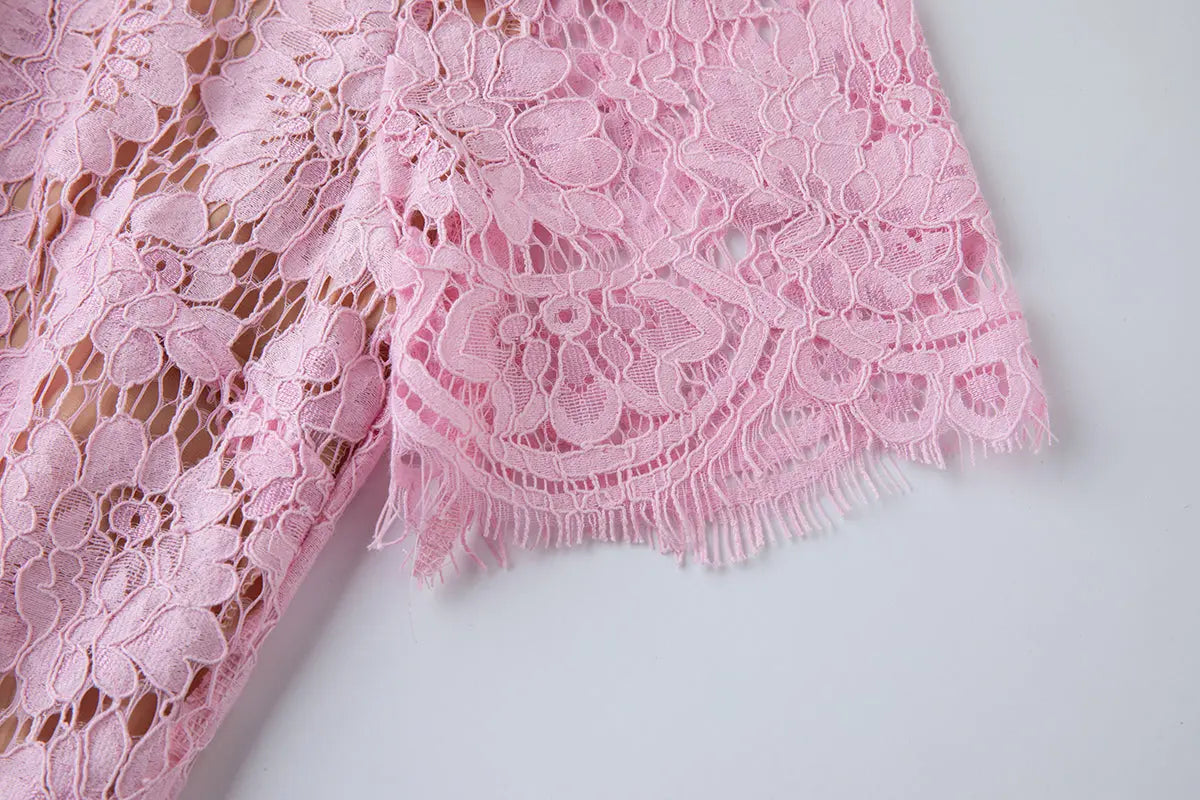 Women Spring Summer Lace Round Neck Dress Bella Mia