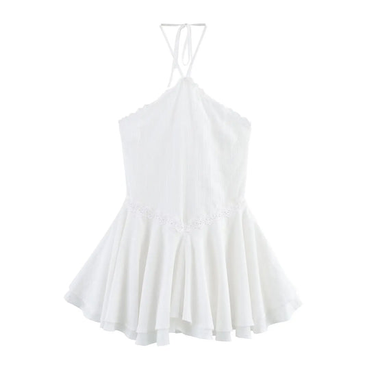 Summer Sexy Net Red Wind Hanging Collar Short Dress Bella Mia