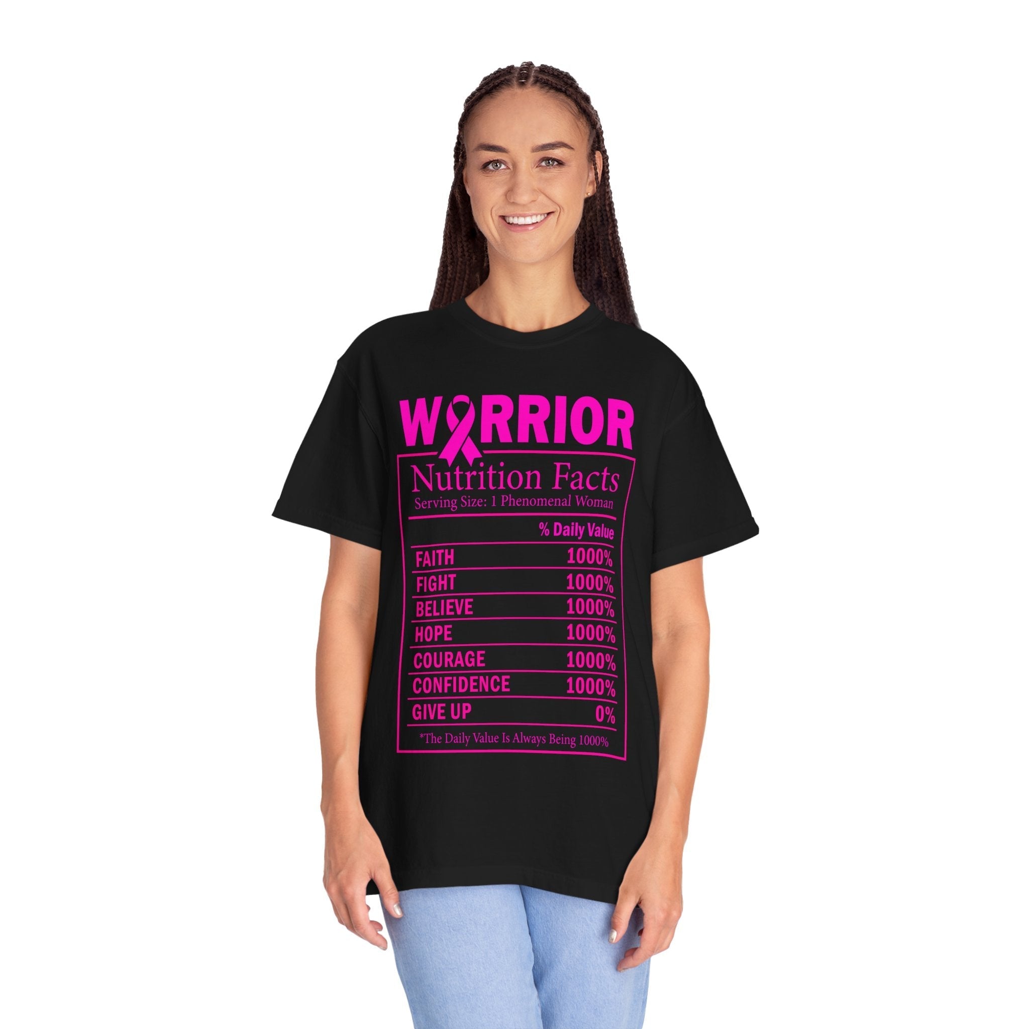 Warrior Nutrition Facts Tee Breast Cancer Awareness Faith Hope Courage Edition For Women Coco’s Tee Boutique