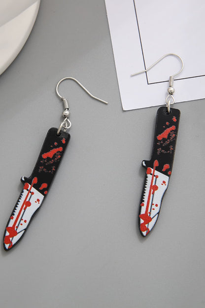 Spooky Drip Earrings with Bloody Design