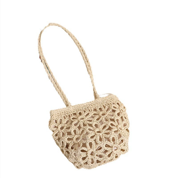Hollow Out Cutout Floral Shoulder Straw Bag Summer Handmade Straw Bag Woven Bag Vacation Beach Bag Women Bag Bella Mia
