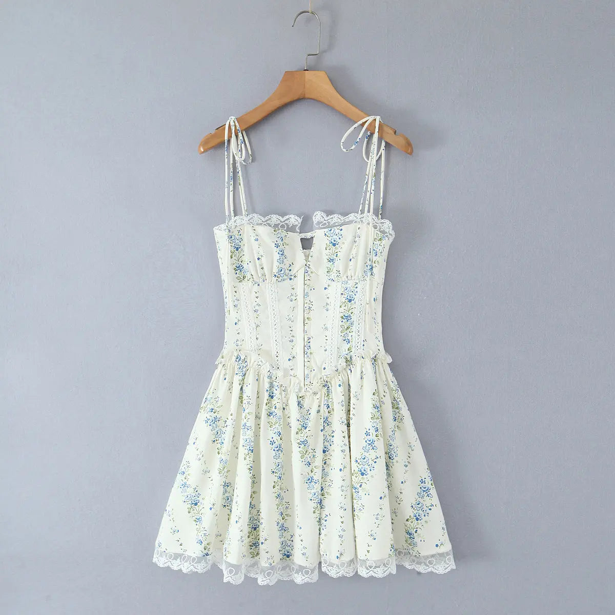 Women Clothing Sexy Sexy Lace Stitching Printing Waist Tight Dress Bella Mia