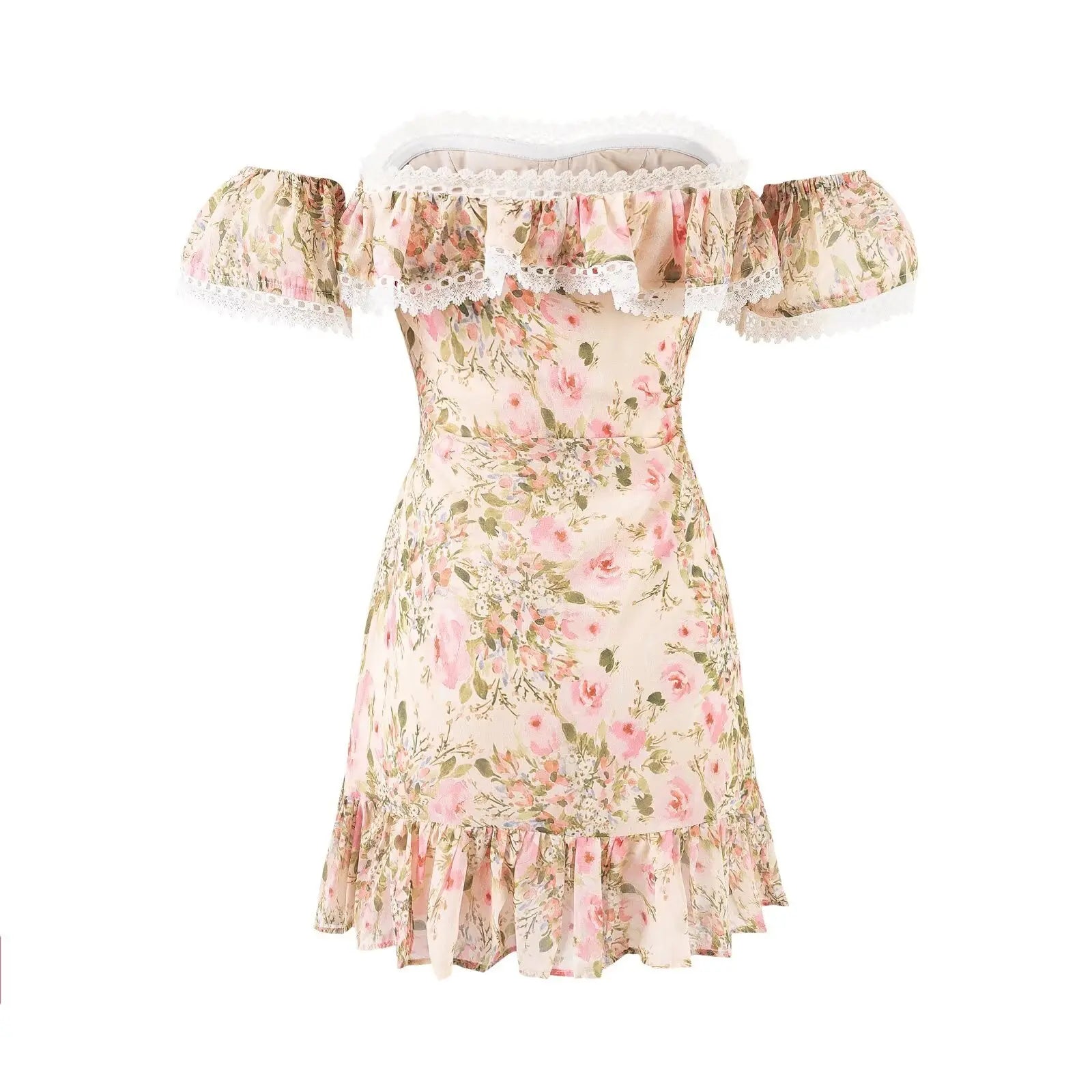 Summer Pure Lace Floral Slim Fitting Hip Dress Bella Mia