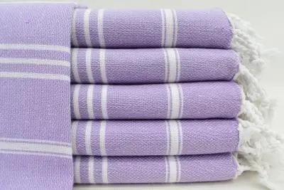 Monaco Lilac Turkish Towel 100 Percent Natural Cotton 40 Inch by 70 Inch Versatile Bath Beach and Picnic Blanket - Love Salve 