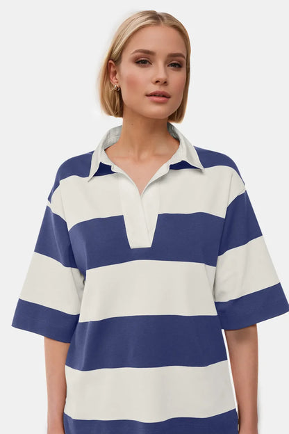 Double Take: Pima Cotton Johnny Collar Top