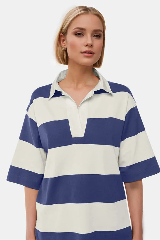 Double Take: Pima Cotton Johnny Collar Top - Love Salve