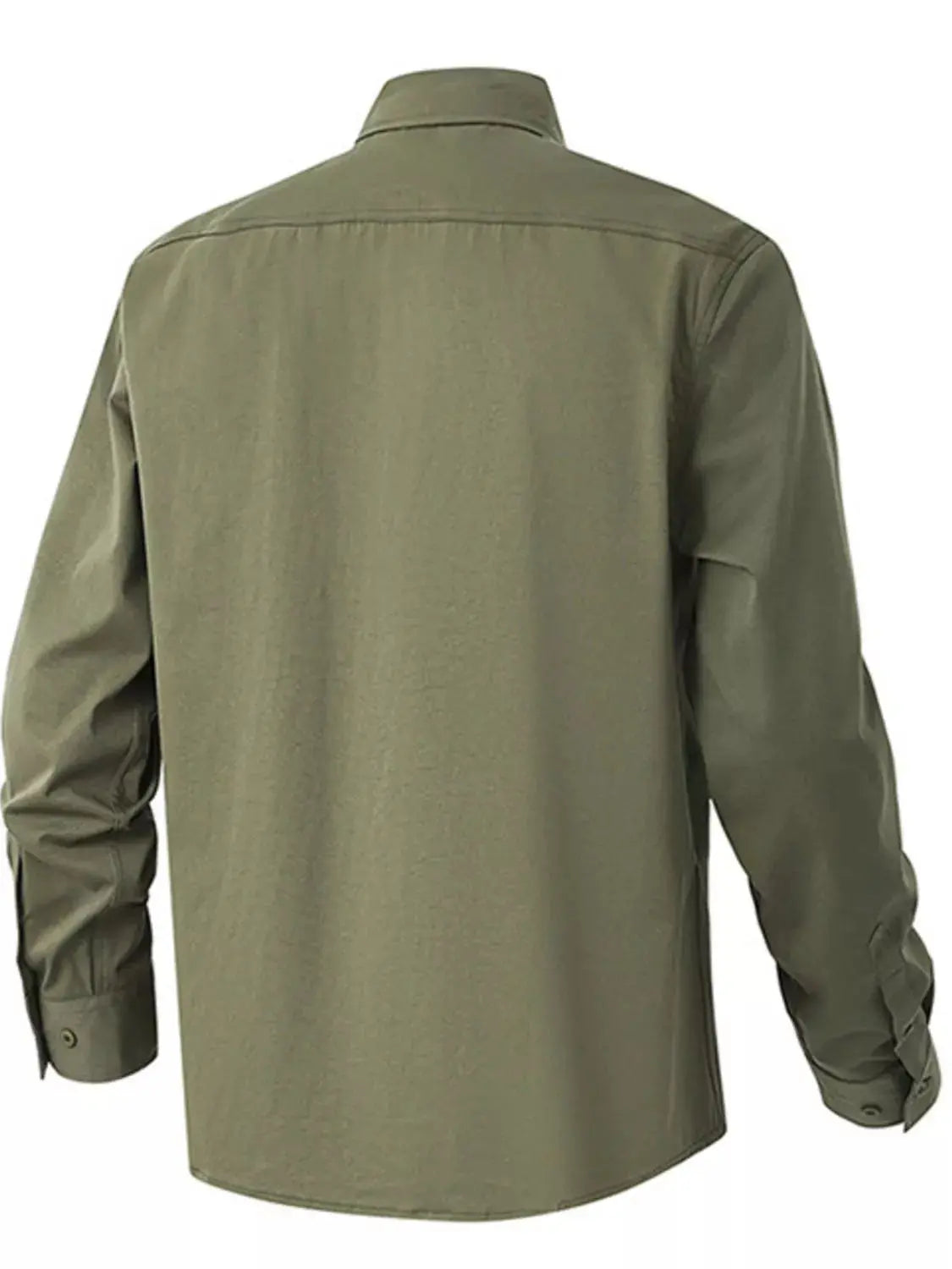 Men's Solid Color Long Sleeve Button-Up Shirt Simply Love